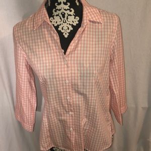 Orvis Pink Plaid Button-down Top🌸